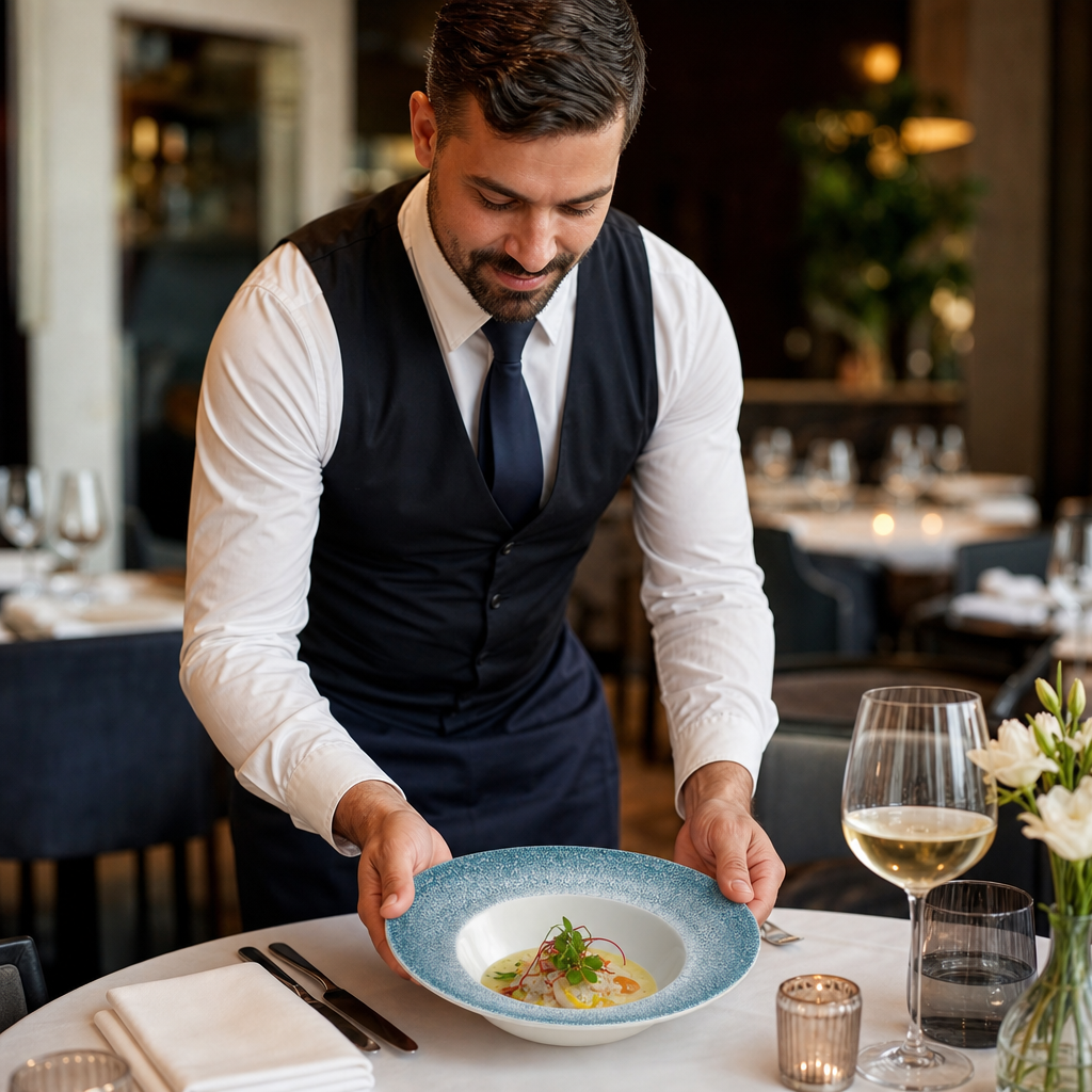Wide Rim Bowls 240mm Blue Porcelain for Hospitality Use (Pack of 12)