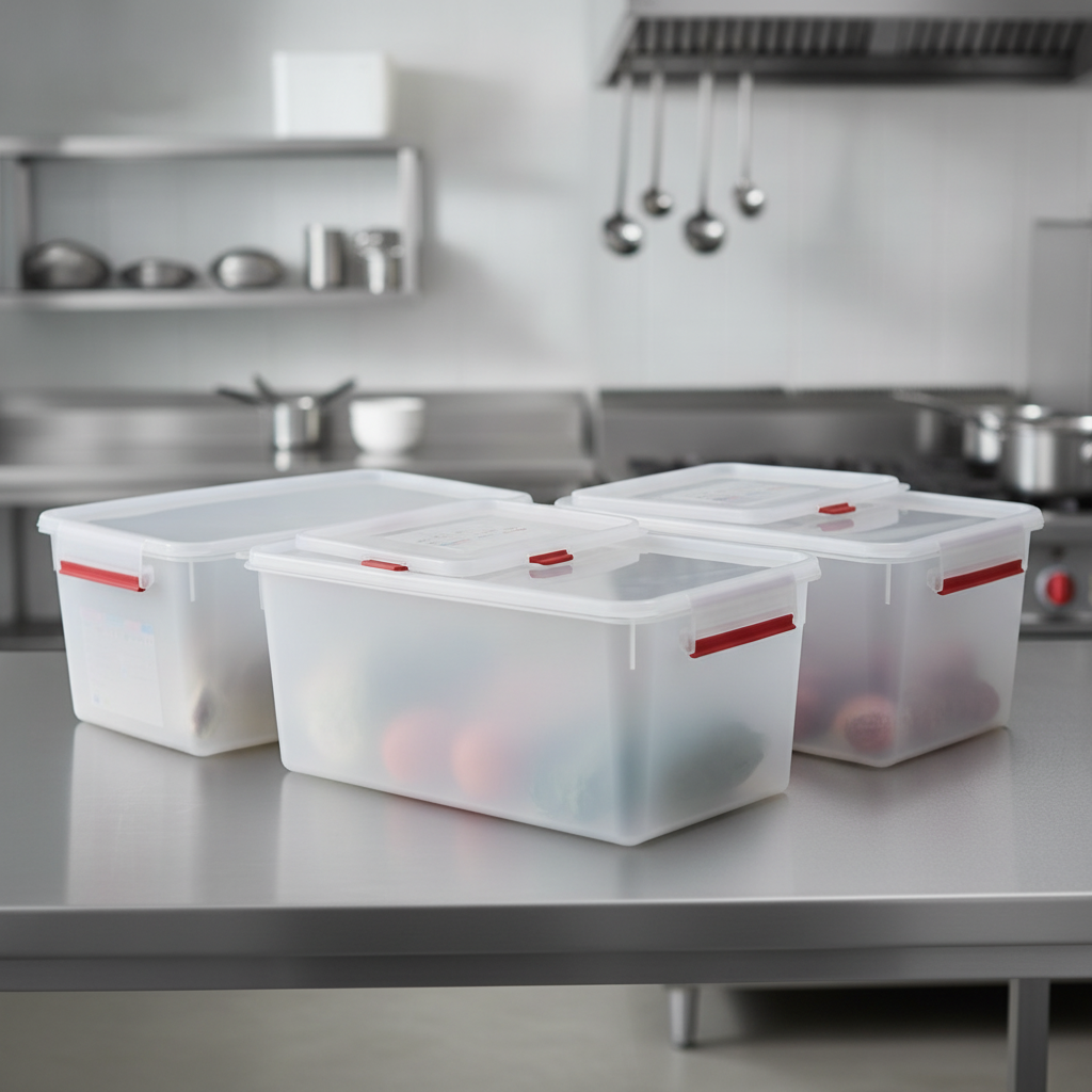 Polypropylene Food Storage Box 28L for Professional Kitchens (Pack of 4)