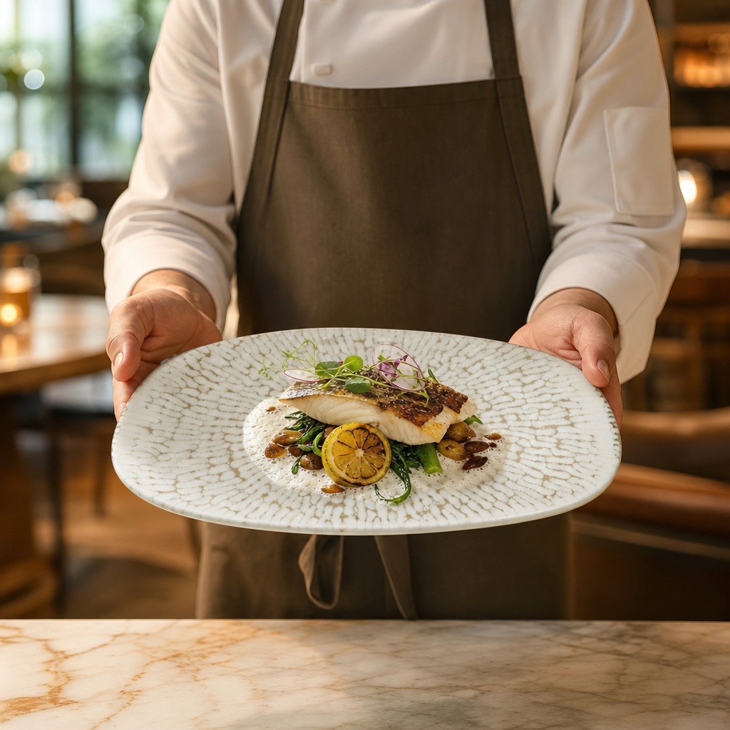 Oblong Plates 260x150mm Taupe Vitrified Ceramic for Hospitality (Pack of 12)