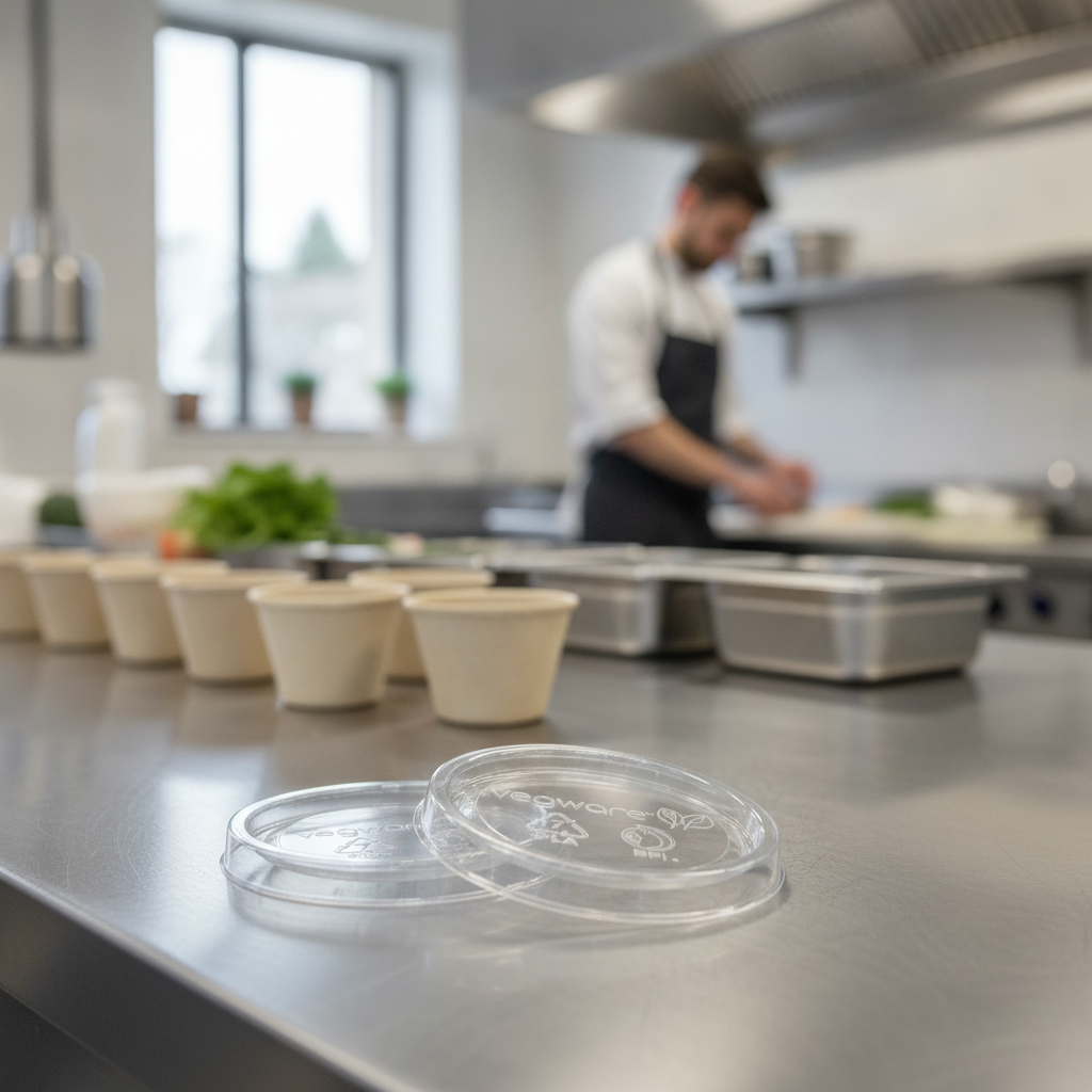 PLA Transparent Portion Pot Lids 59ml for Food Service (Pack of 2)