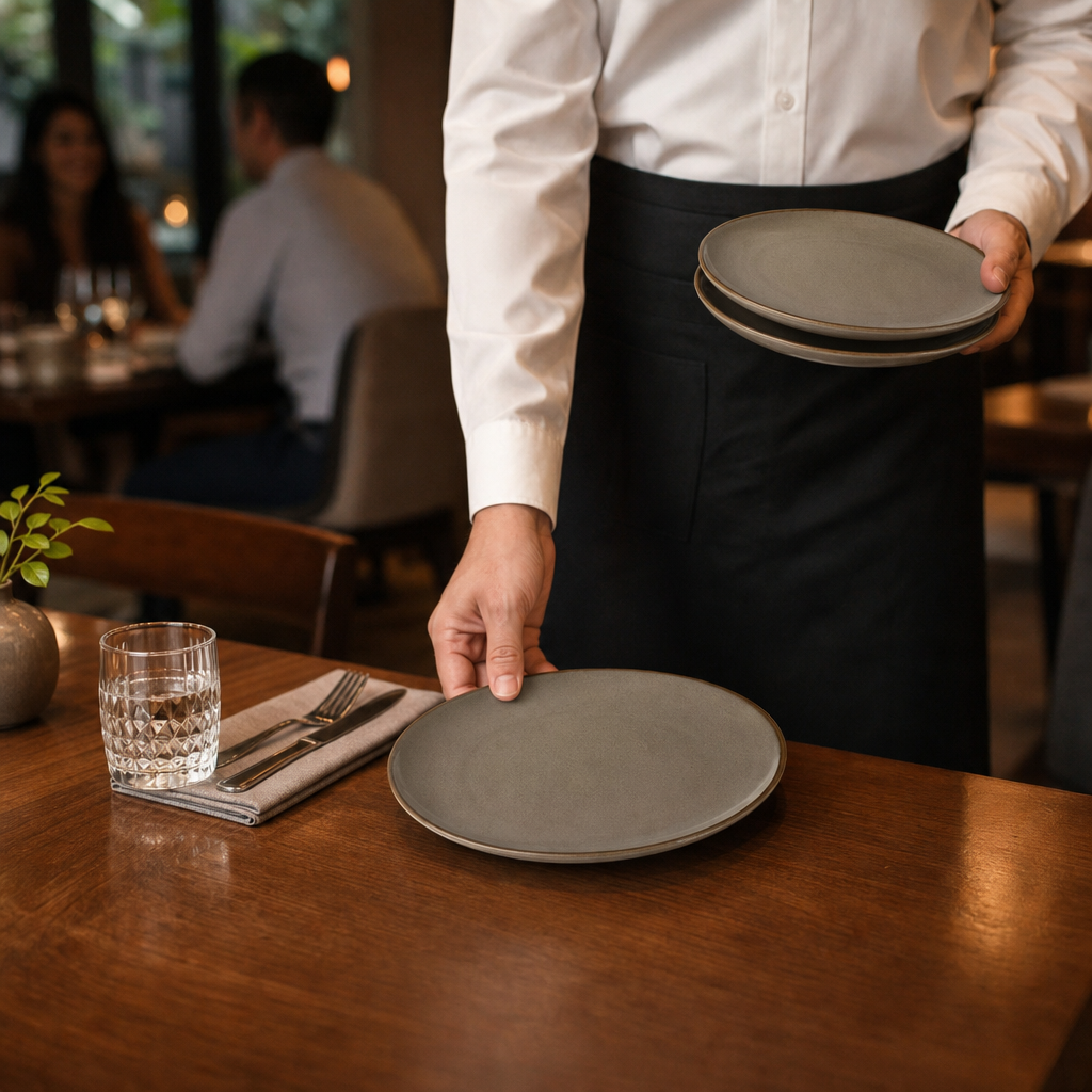 Organic Vitrified Plates 190mm China for Casual Dining (Pack of 24)