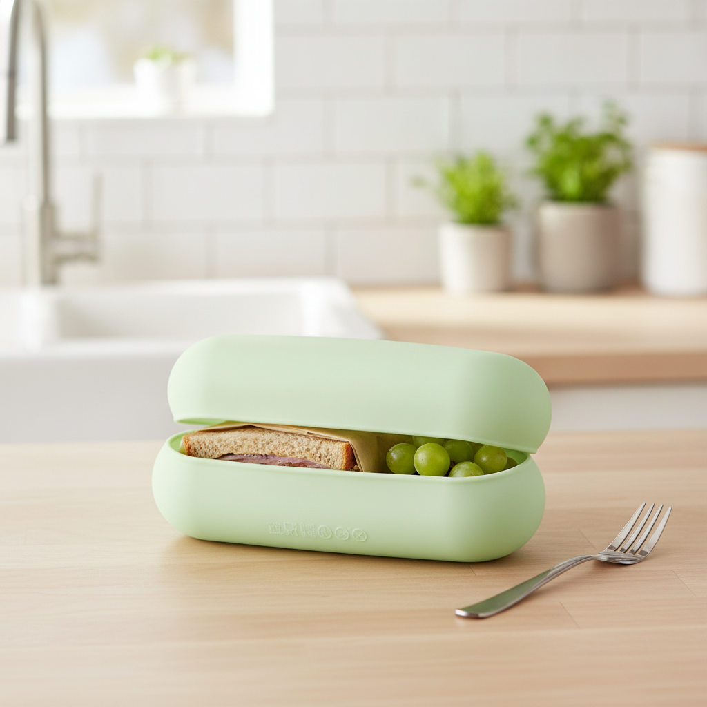 Platinum Silicone Reusable Wrap Case for Packed Lunches