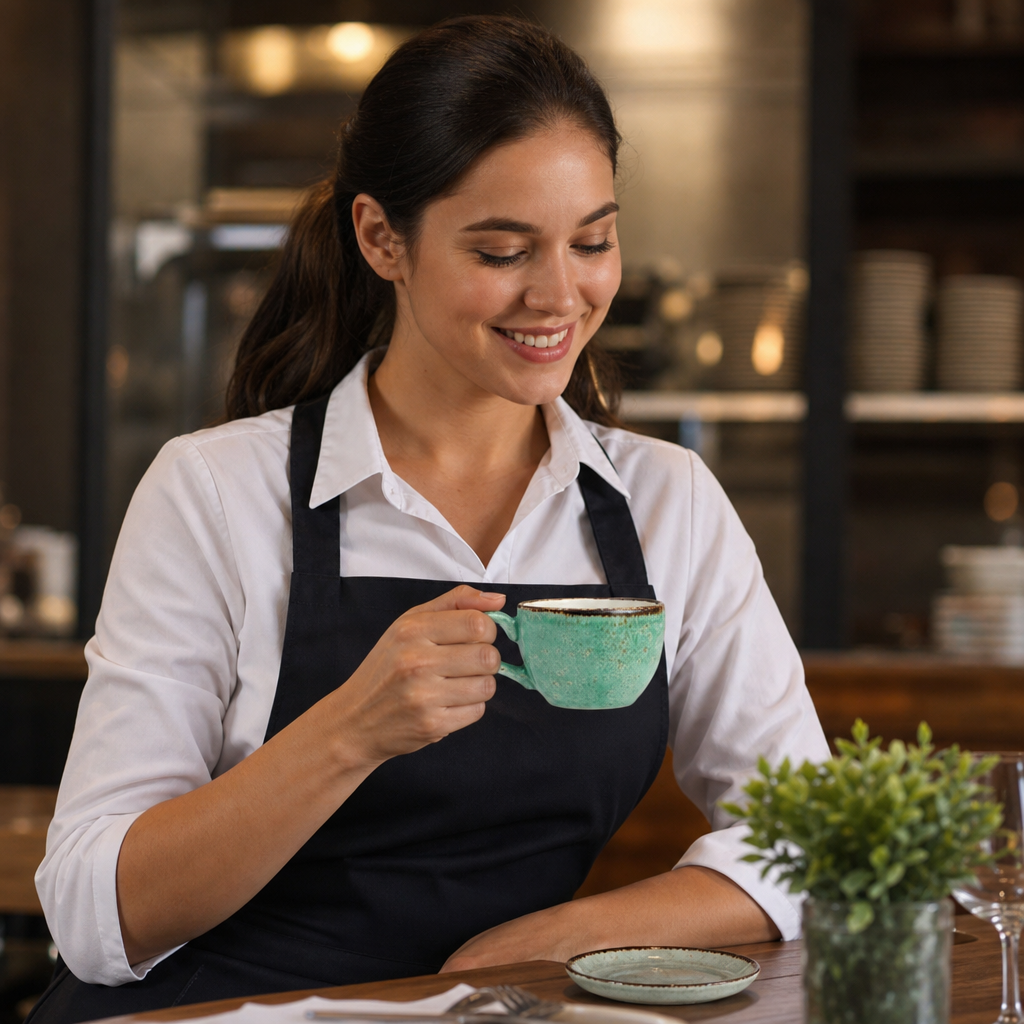 Alumina Low Cups 227ml Aqua Vitrified Ceramic for Casual Dining (Pack of 12)