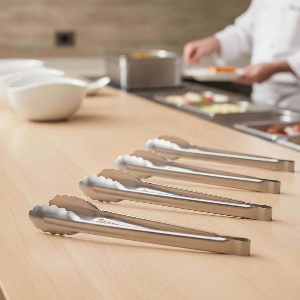 18/10 Stainless Steel Buffet Tongs for Catering & Hospitality (Pack of 6)
