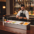 Stainless Steel 6 Compartment Condiment Holder 460x152mm for Bars & Pubs