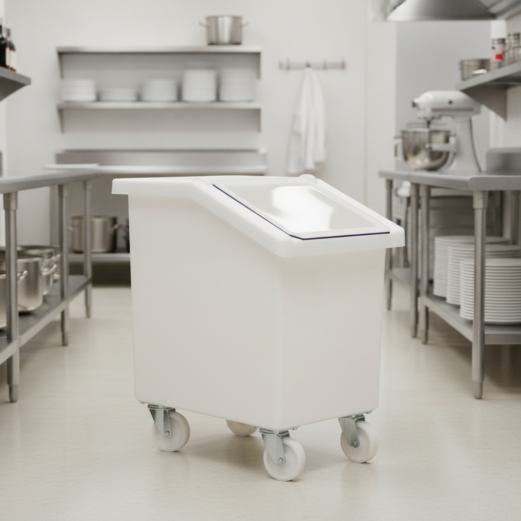 Polyethylene Mobile Ingredient Bin 90L for Commercial Use