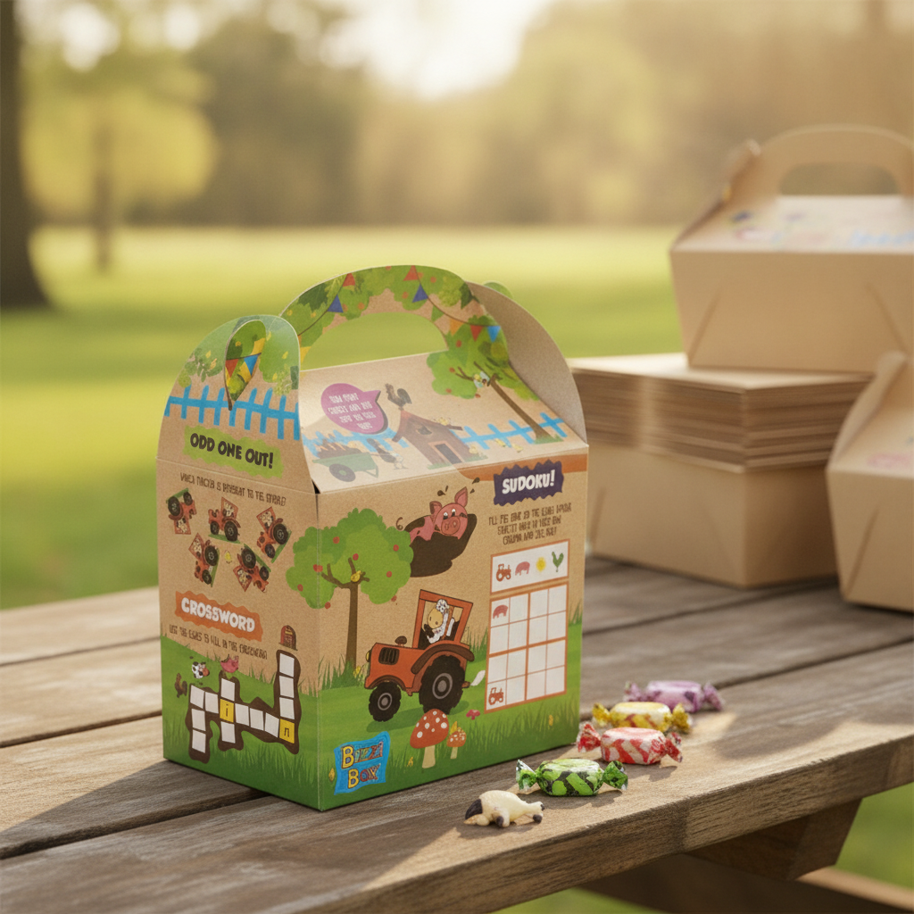 Recycled Paper Kids Kraft Meal Boxes 35g for Entertaining Children (Pack of 200)
