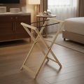 Genuine Oak Wooden Rectangular Serving Tray Stand 750mm for Room Service