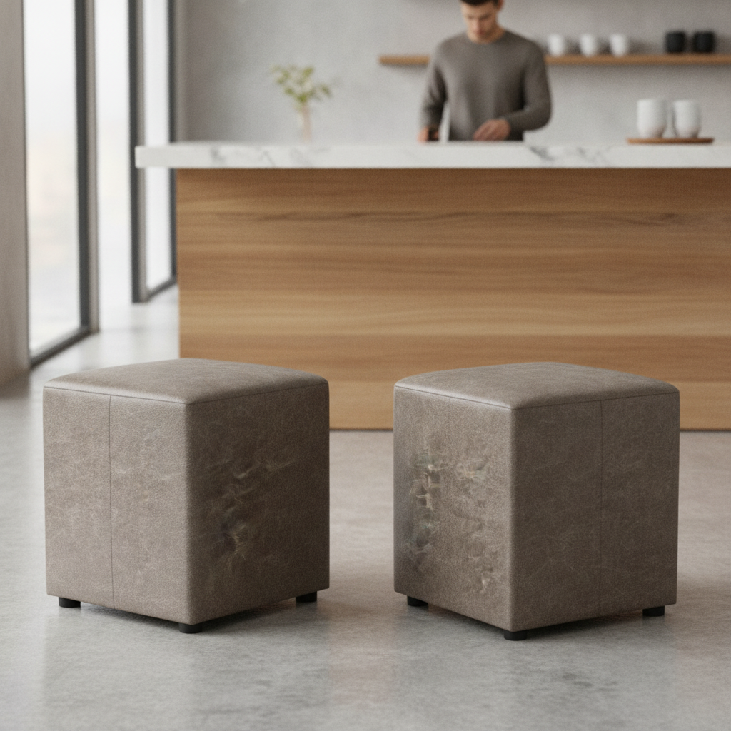 Rubber Wood Cube Bar Stools 470x420mm for Cafés & Restaurants (Pack of 2)