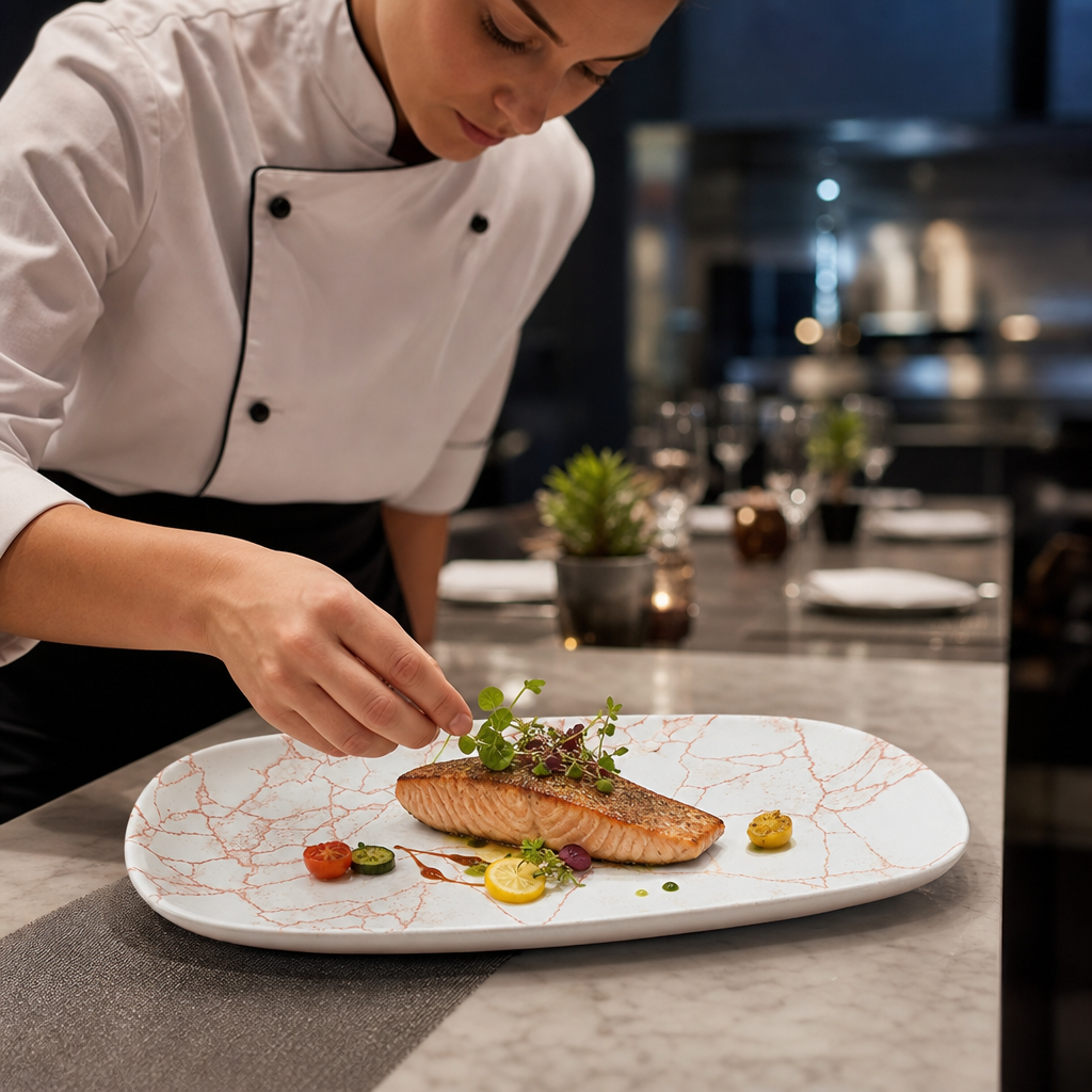 Oblong Plates Coral Porcelain for Elegant Food Presentation (Pack of 12)