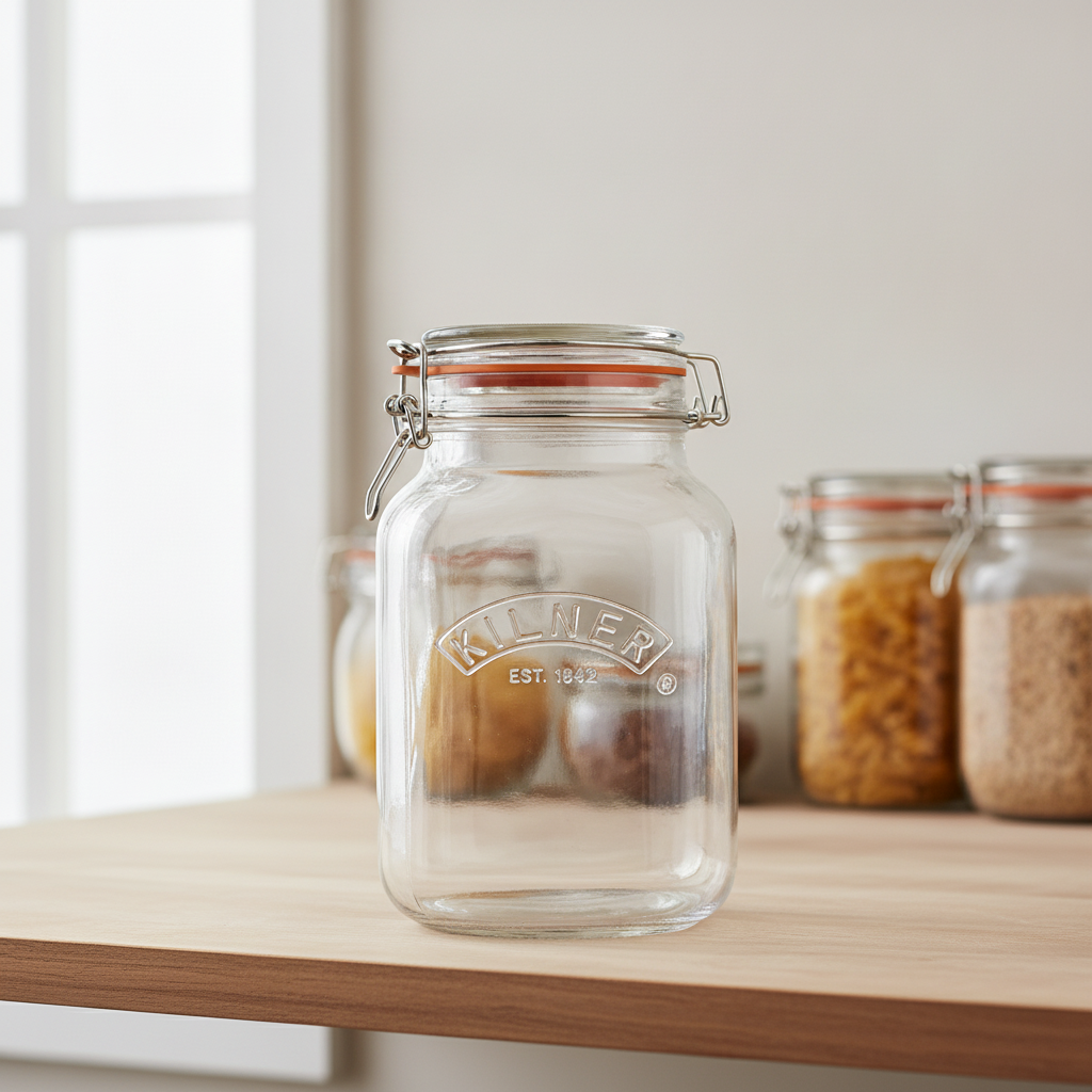 Glass Square Jar 1500ml for Pantry Storage