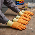 Polyester Blend Latex Palm Gloves for Heavy Duty Work (Pack of 10)