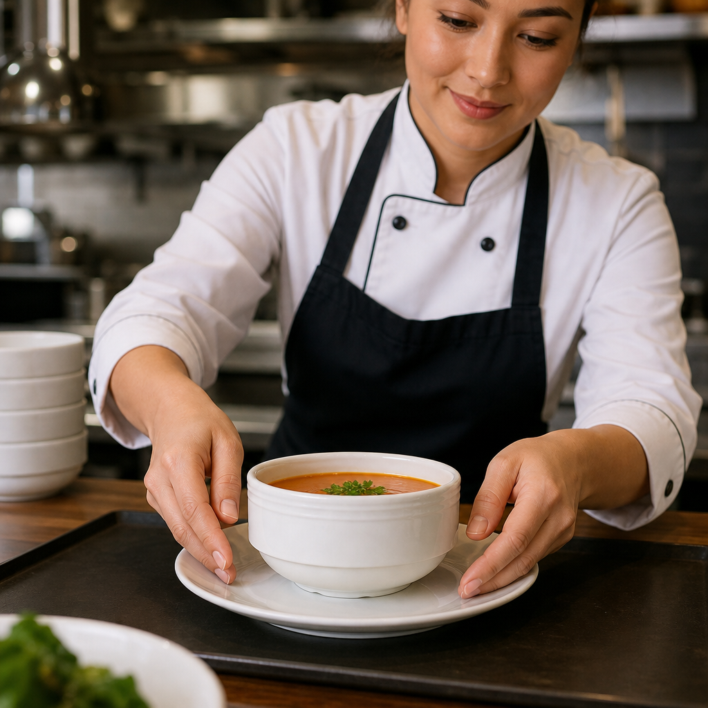 Stacking Soup Cups 325ml China for Dining (Pack of 12)