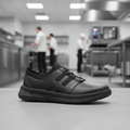 Microfibre Black Slip On Trainers for Commercial Use