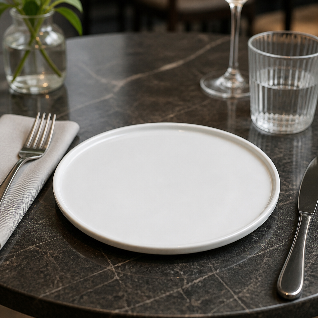 Stackable Plates 202mm White Ceramic for Casual Dining (Pack of 12)