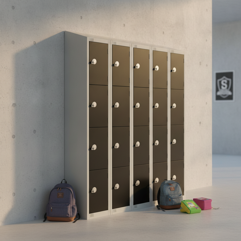 Powder Coated Steel Black Lockers 300mm Deep for Schools & Workplaces