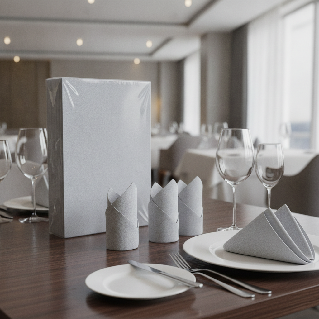 Paper Grey Airlaid Dinner Napkins 40x40cm for Formal Dining (Pack of 500)