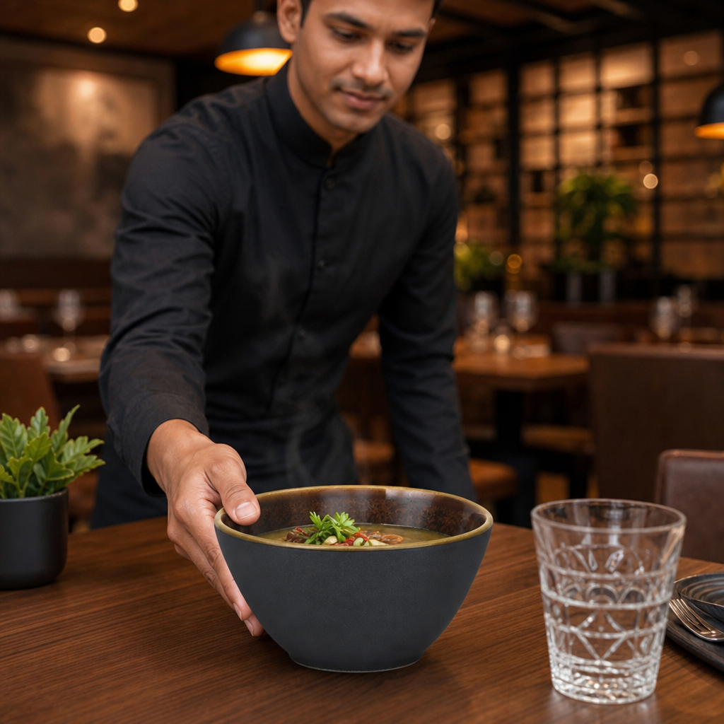 Deep Bowl 8oz Vitrified Porcelain for Casual Dining (Pack of 12)