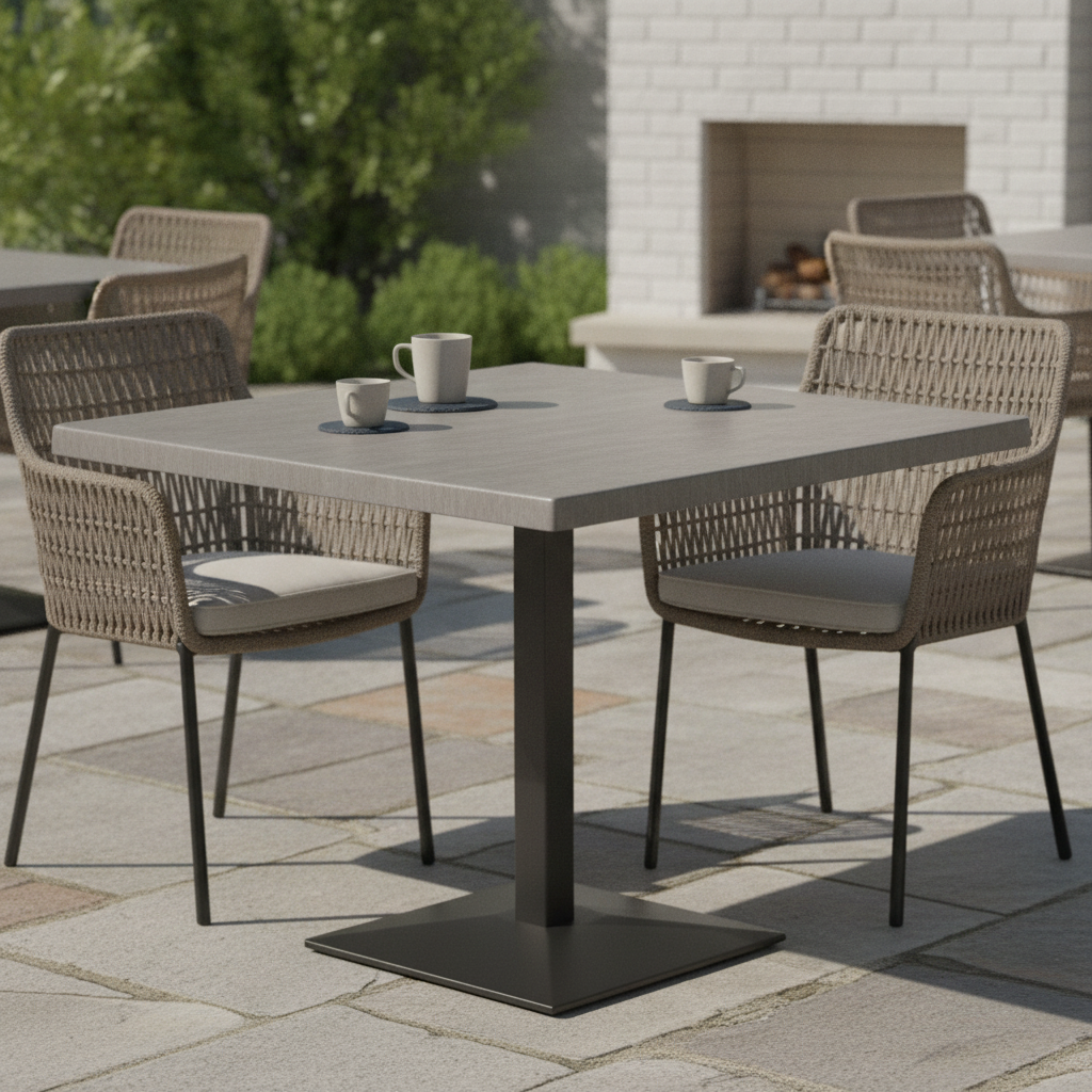 Wood Grey Square Table Top 600mm for Indoor & Outdoor Use