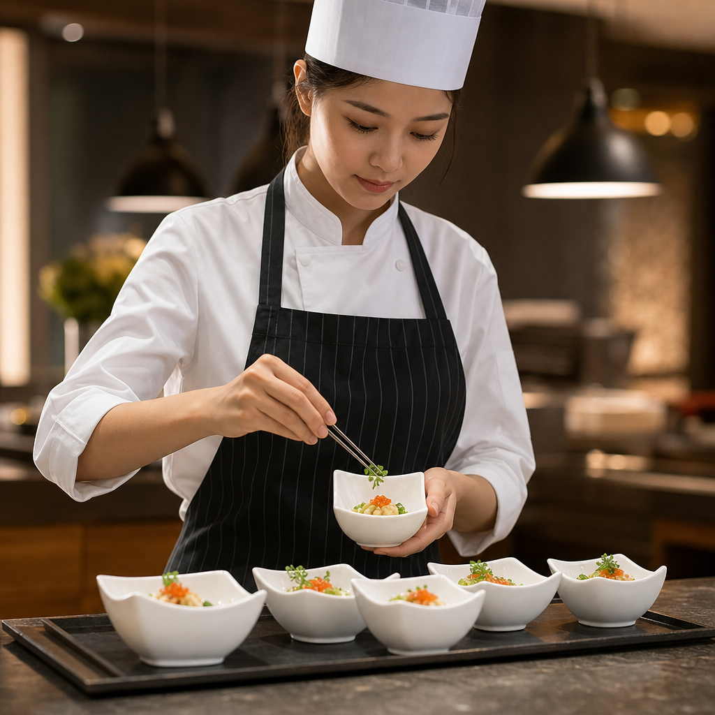 Deep Square Bowls 90mm Porcelain for Creative Presentations (Pack of 24)