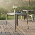 Galvanised Steel Square Bistro Table 668x668mm for Outdoor Seating