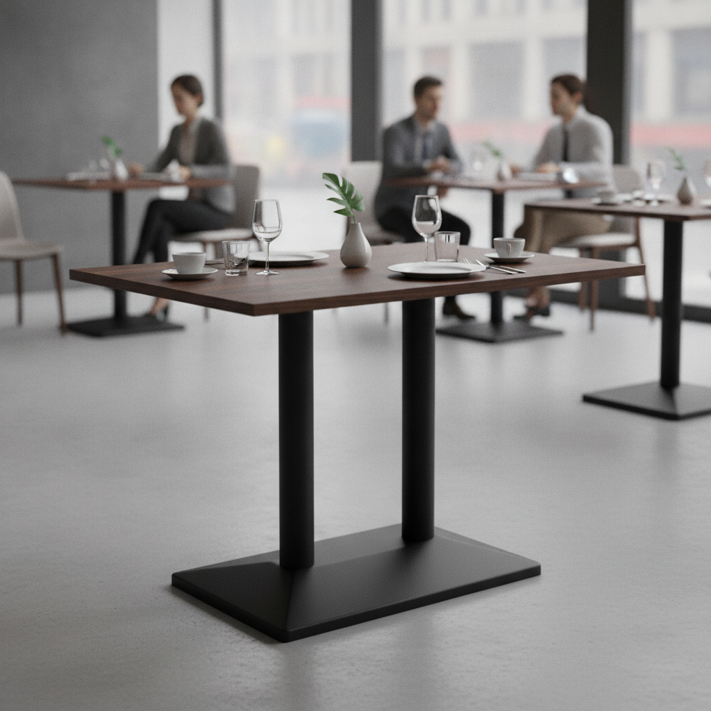 Melamine Dark Wood Indoor Dining Table 1200mm for Cafés & Restaurants
