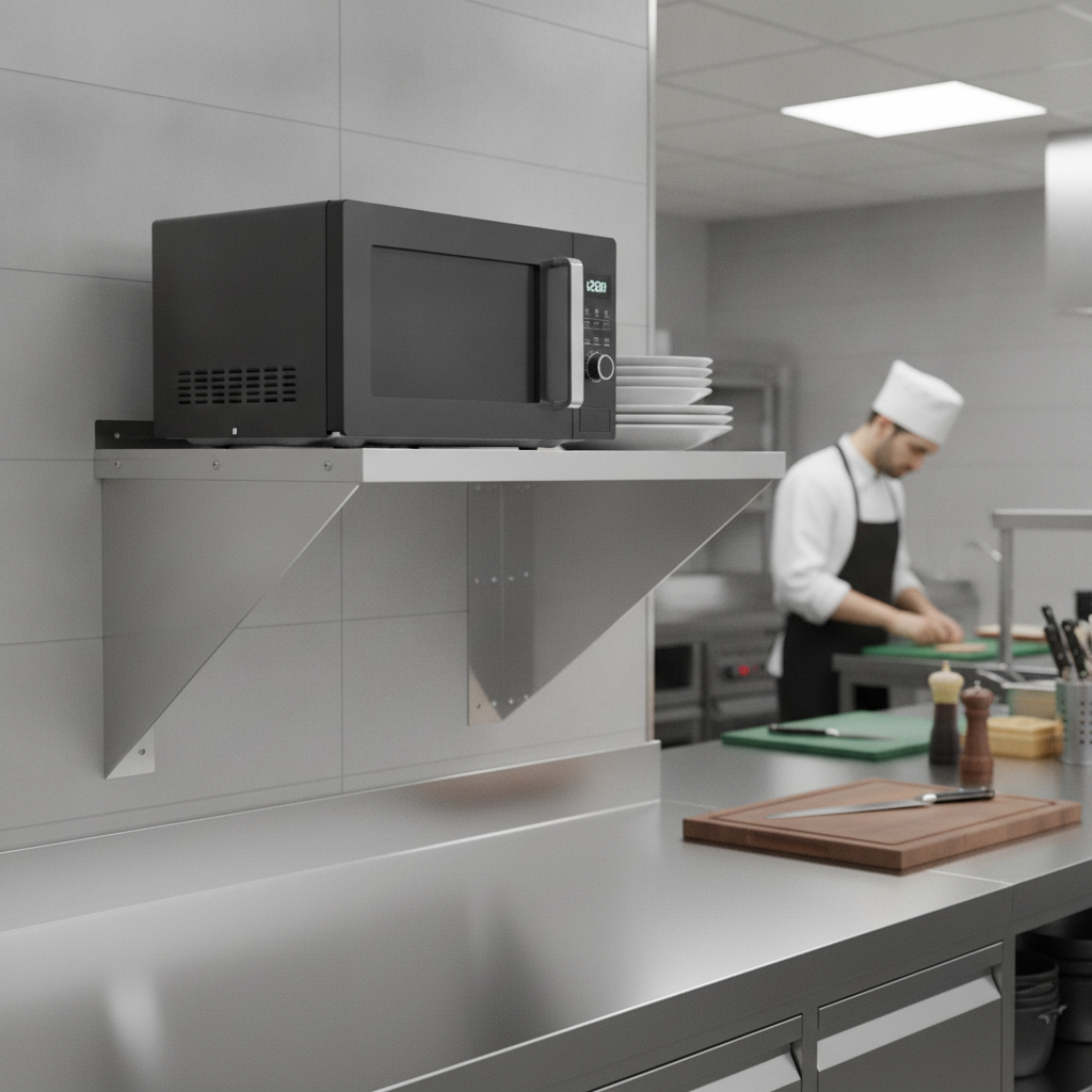 Stainless Steel Microwave Shelf for Kitchen Storage