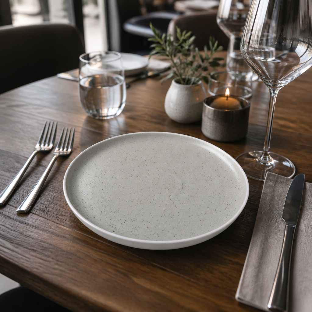 Artisan Plates 205mm Sandstone Porcelain for Elegant Dining (Pack of 6)