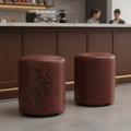 Rubber Wood Cylinder Bar Stools 470x350mm for Cafés & Restaurants (Pack of 2)