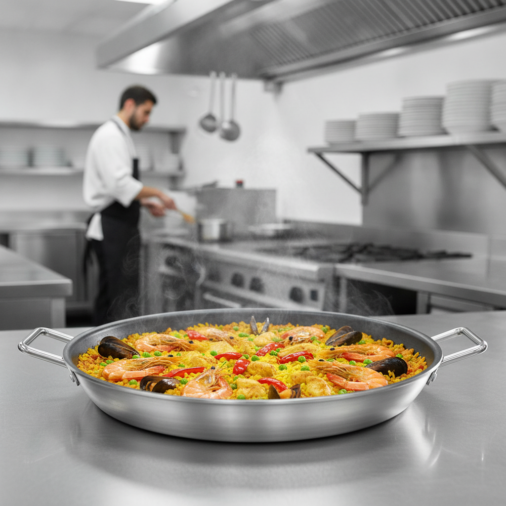 Aluminium Non-stick Paella Pan 45cm for Professional Kitchens