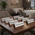 Stainless Steel Reserved Table Sign for Dining Spaces (Pack of 10)