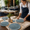 Plates 165mm Blue Melamine for Dining Settings (Pack of 12)