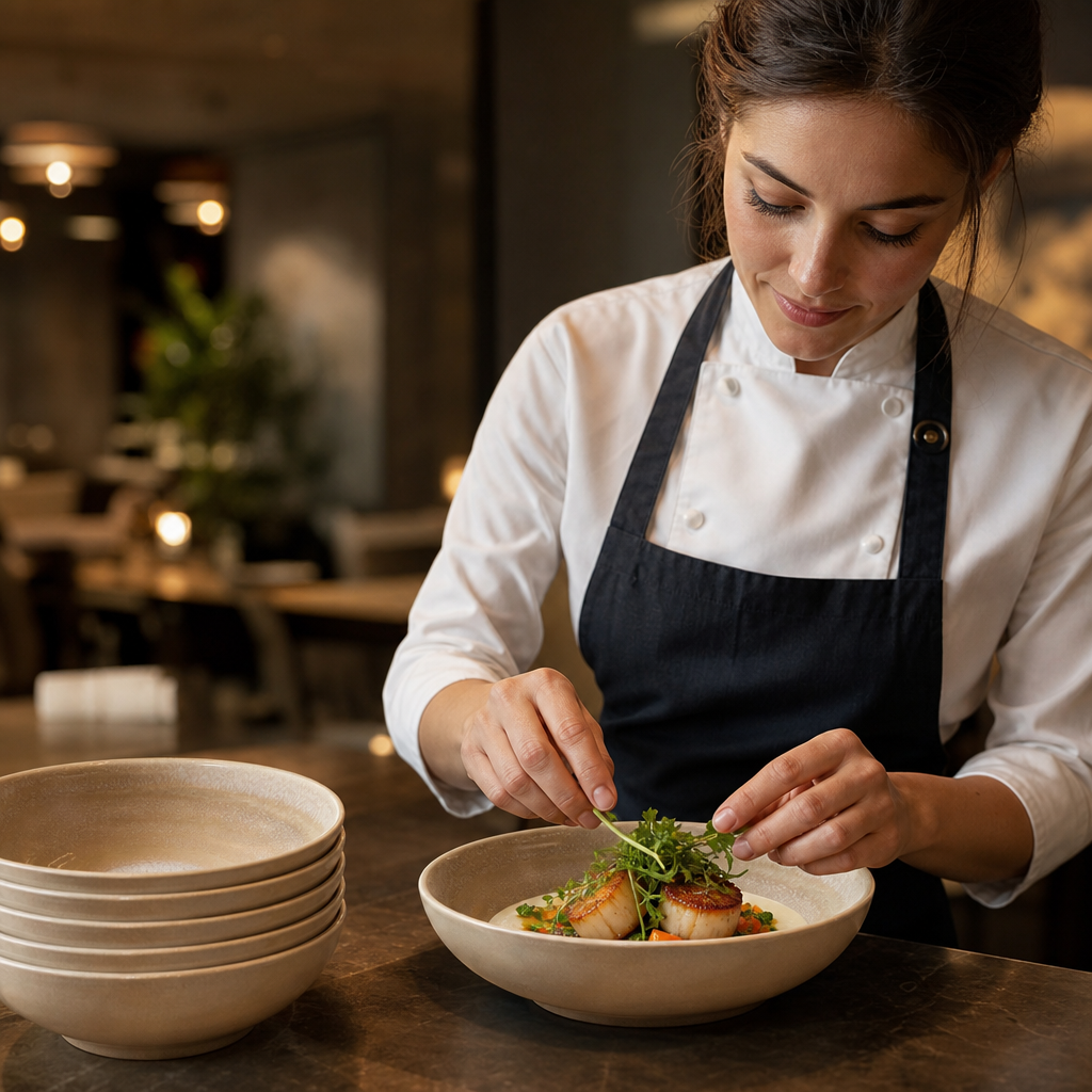 Bowls 165mm Sandstone China for Restaurants & Cafés (Pack of 12)