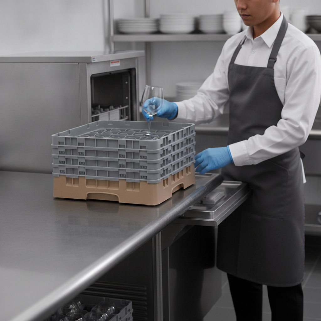 Polypropylene Dishwasher Rack for Safe Glass Transport