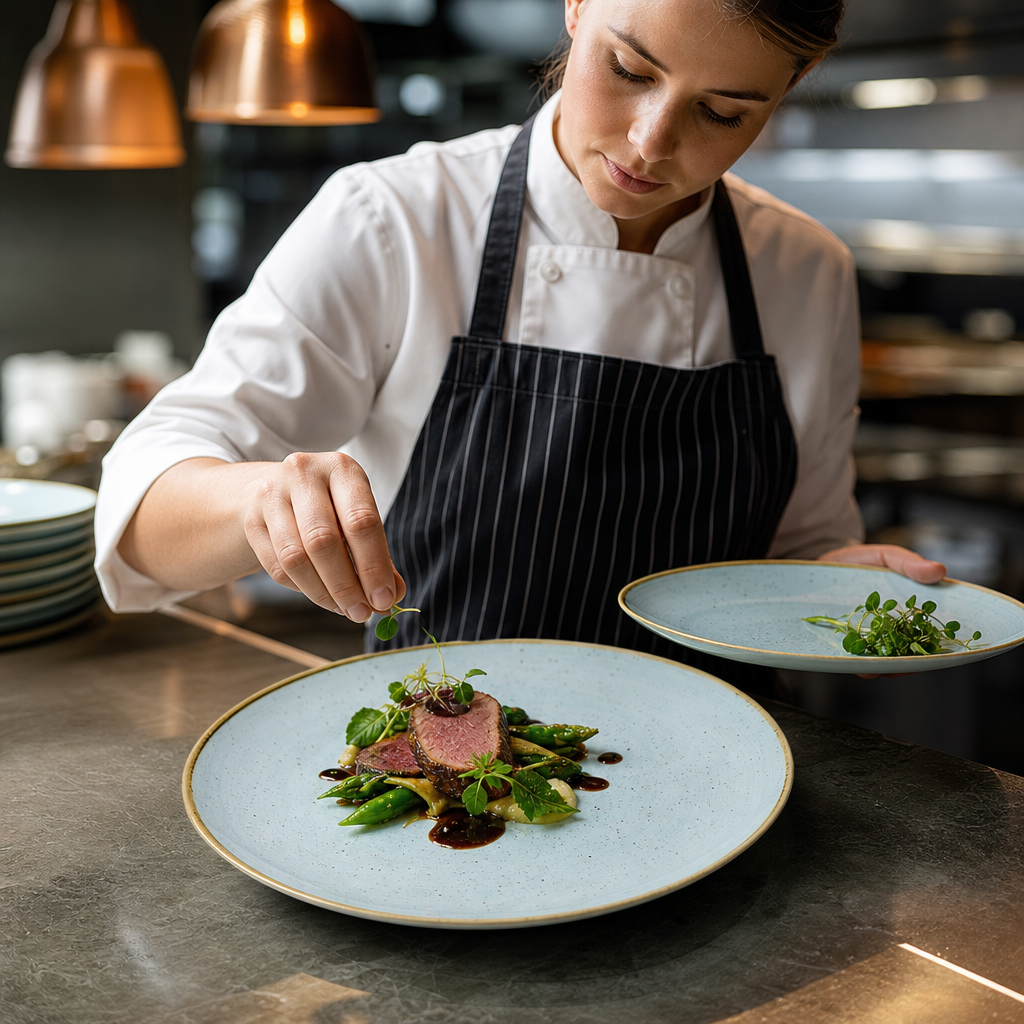 Plates Blue 260mm Duck Egg Blue Vitrified Ceramic for Vibrant Food Presentation (Pack of 12)