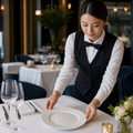 Flat Rim Plates 215mm Bone China for Banqueting & Restaurant Service (Pack of 6)