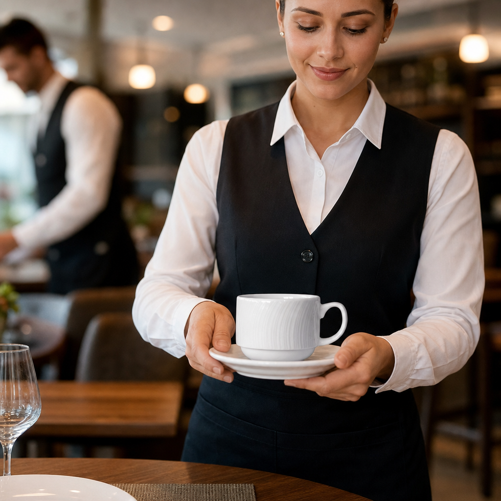 Alumina Vitrified Ceramic Stacking Cups 85ml for Professional Catering (Pack of 36)