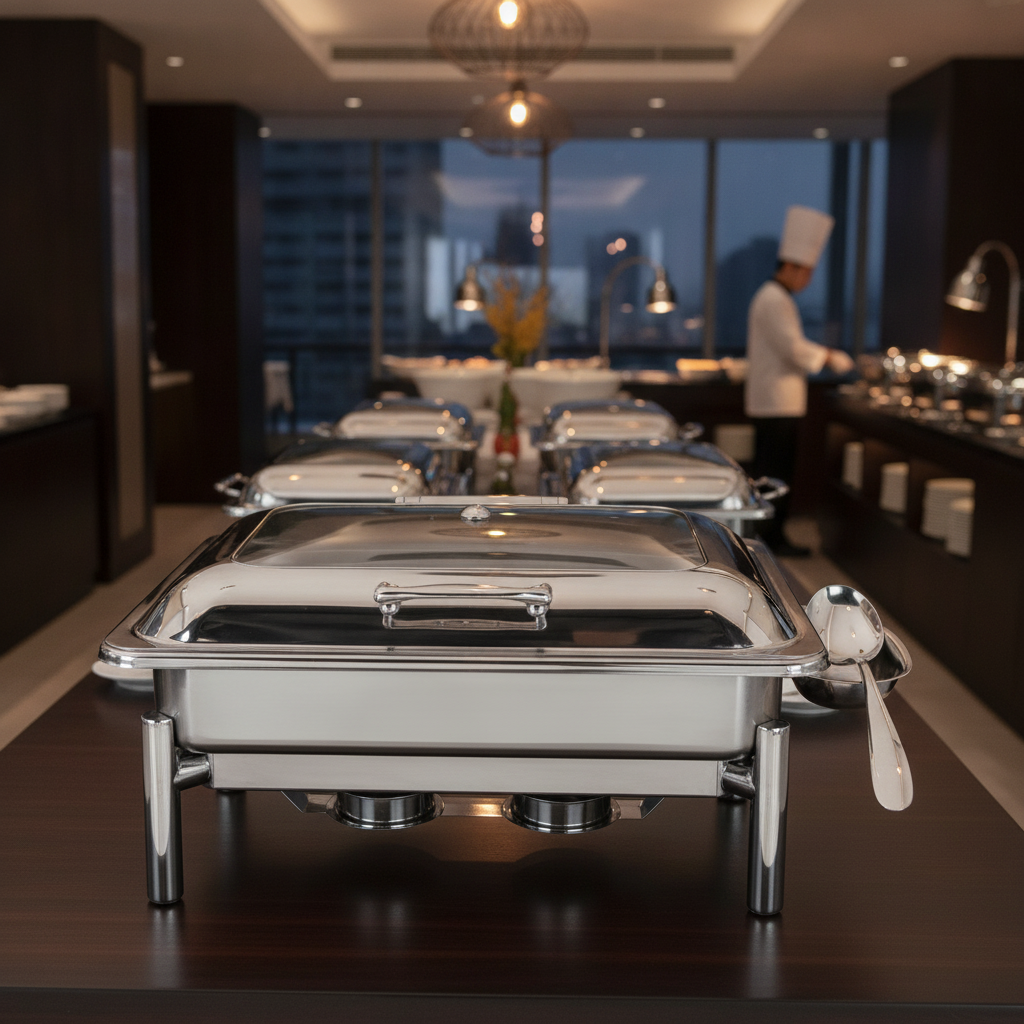 Stainless Steel Rectangular Chafing Dish 7.6L for Buffet Displays