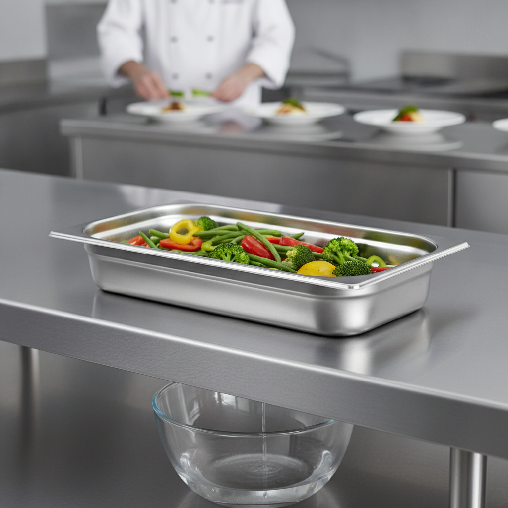201 Stainless Steel Perforated Gastronorm Tray 5.8L for Cooking & Draining