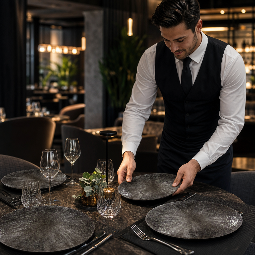 Oval Coupe Plates 317mm Black Vitrified Ceramic for Dining (Pack of 12)