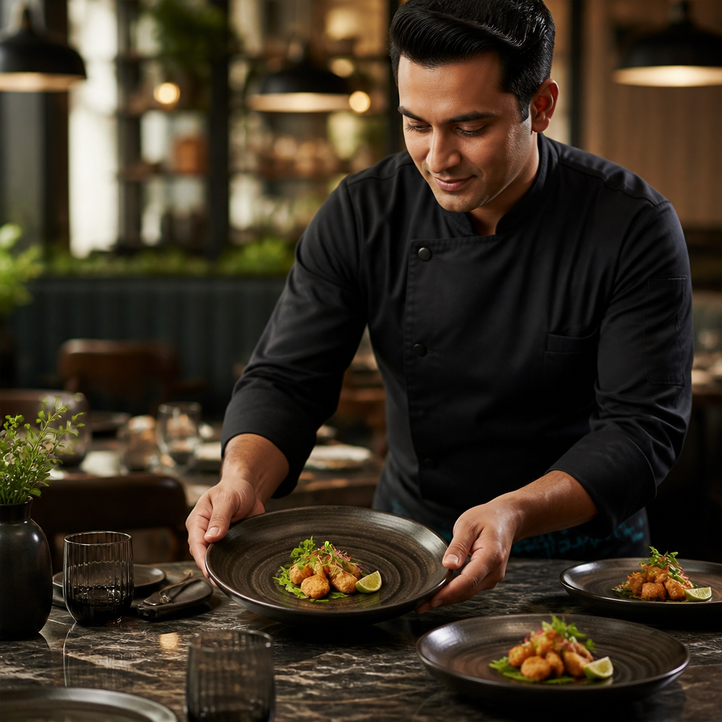 Iron Round Trace Bowls Black Vitrified Ceramic for Dining (Pack of 12)