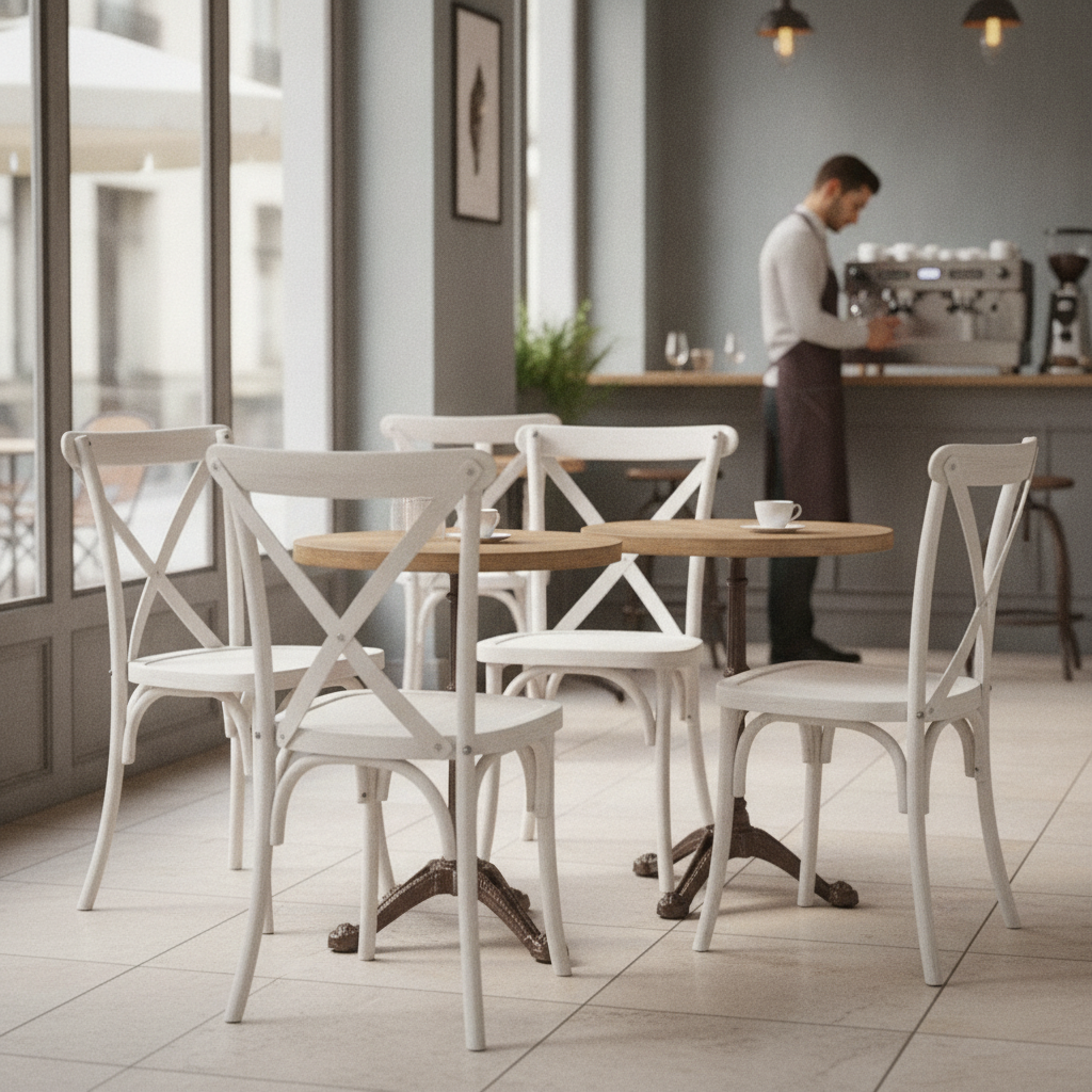 Polypropylene Cross-Back Chairs 895x492mm for Cafés & Bistros (Pack of 4)