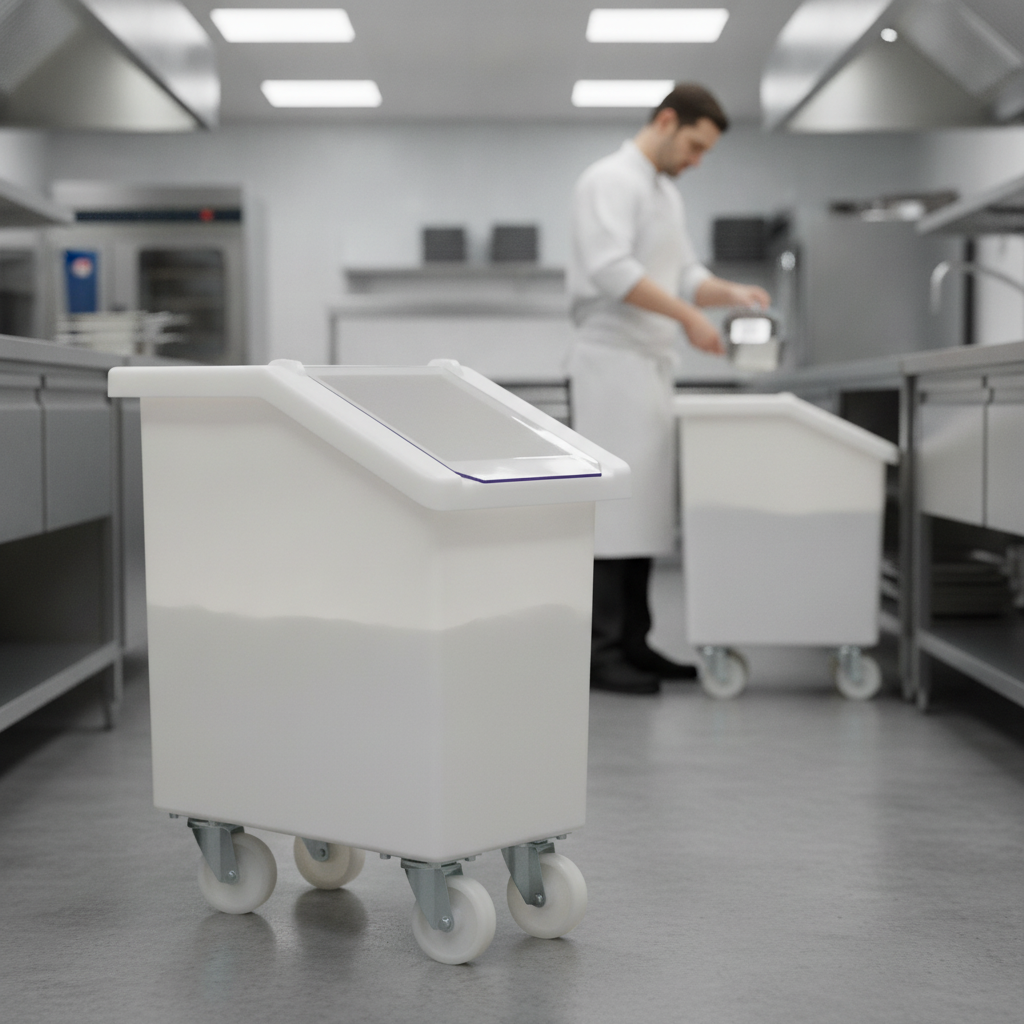 Polyethylene Mobile Ingredient Bin 65L for Food Storage
