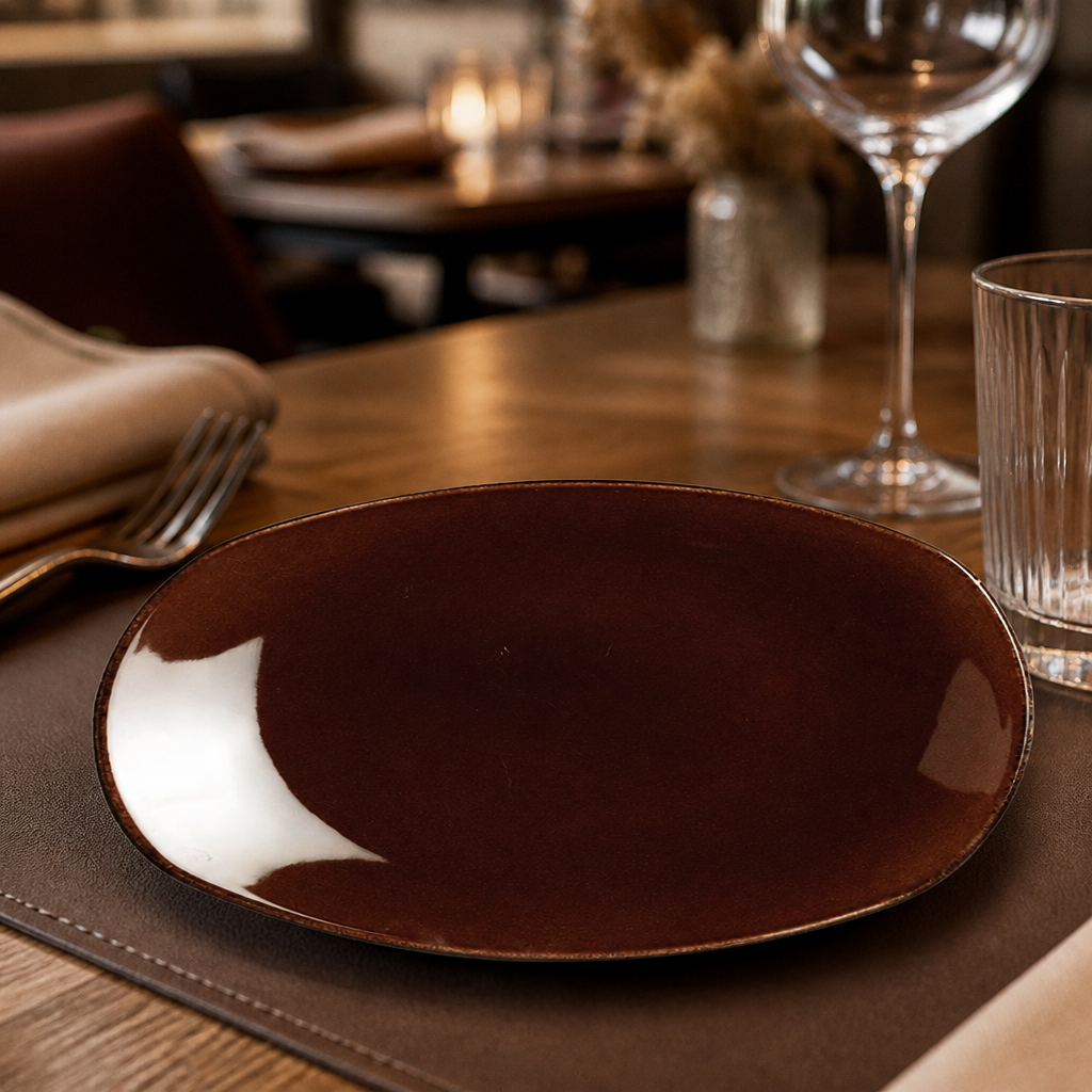 Plates 202mm Mocha Porcelain for Dining Experiences (Pack of 24)
