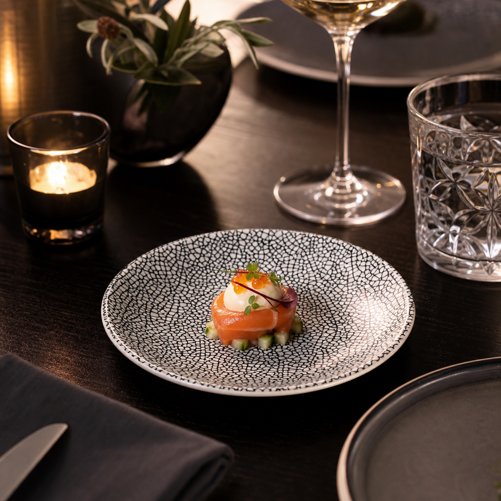 Coupe Plates 153mm Black Porcelain for Elegant Dining (Pack of 12)
