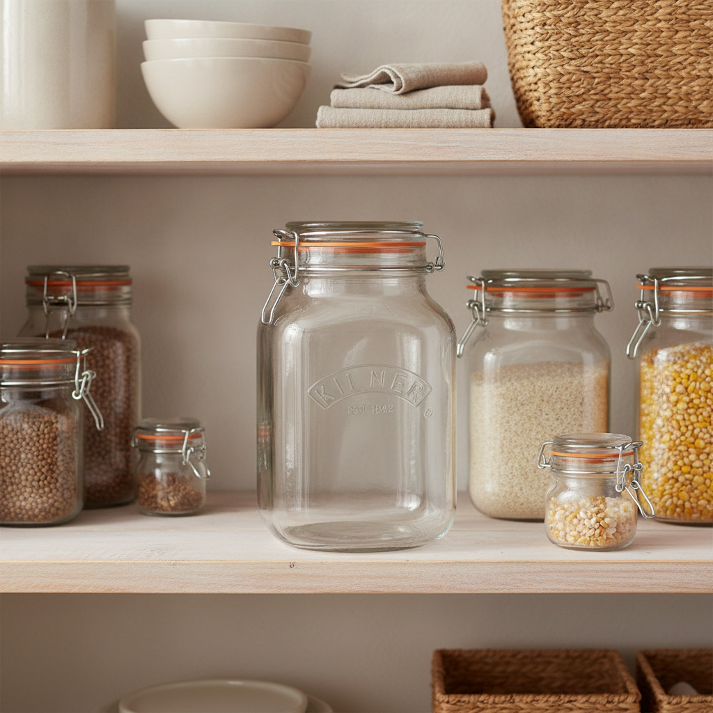 Glass Square Jar 1500ml for Pantry Storage