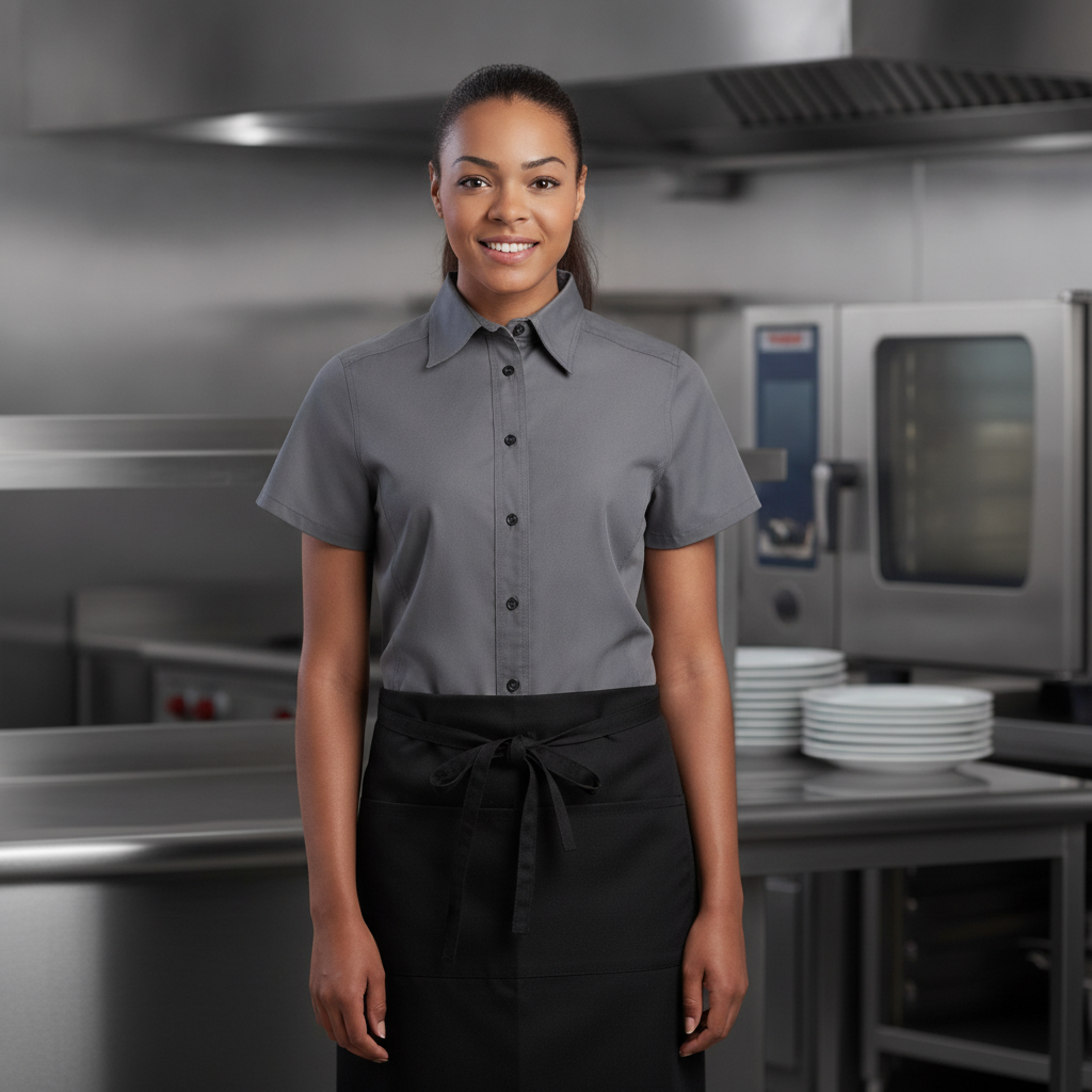 Polycotton Grey Cool Vent Chefs Shirt for Food Service