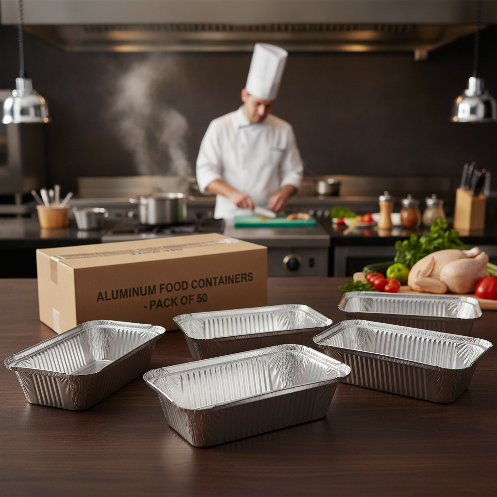 Aluminium Foil Containers 660ml for Cooking & Storage (Pack of 50)
