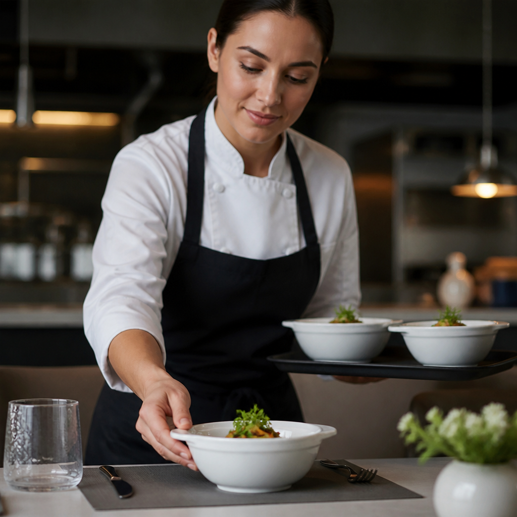Porcelain Eared Bowls 250ml for Dining Tables (Pack of 6)