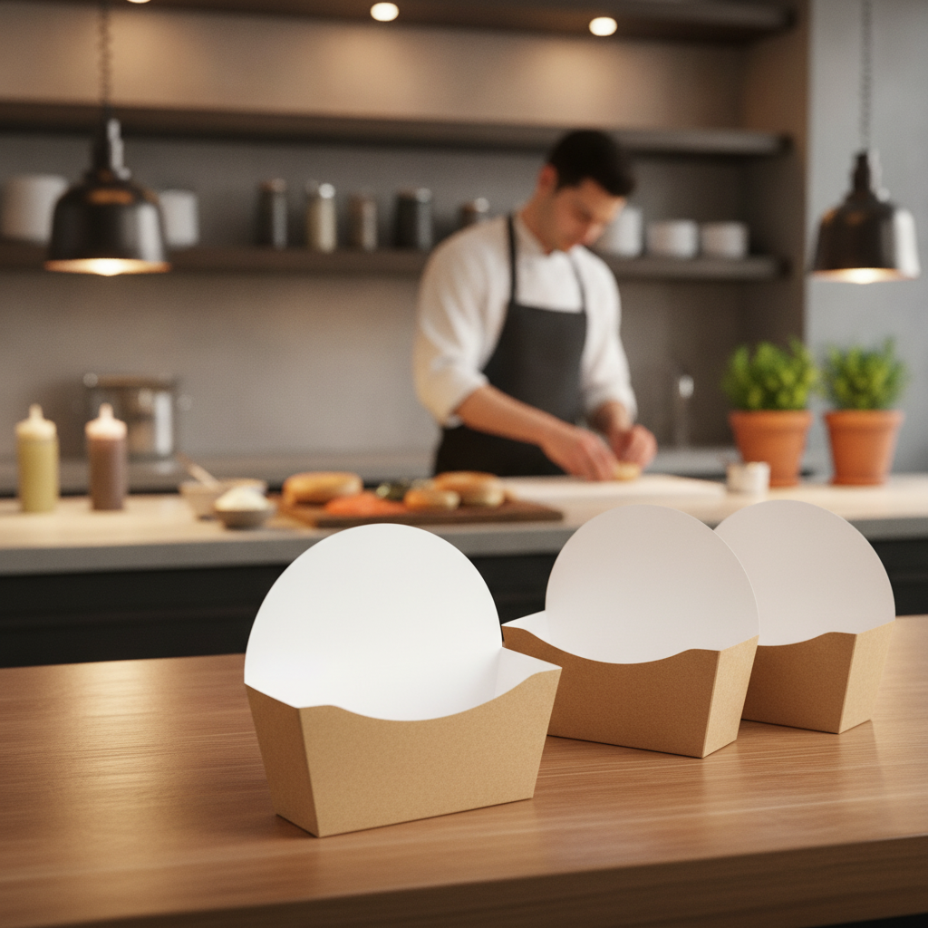 Compostable Paper Bagel Scoops for Event Catering (Pack of 1000)